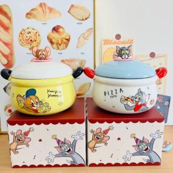 Tom and Jerry ceramic bowl, high appearance level, large-capacity soup bowl as a souvenir gift