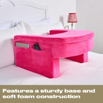 OHS Gaming Pillow for Sitting in Bed Sofa Floor, Armrest Laptop Cushion Tray for Lap Portable Lightweight Soft Foam Reading Pillow Lap Desk Cushion with side Pockets  Available in 3 colors