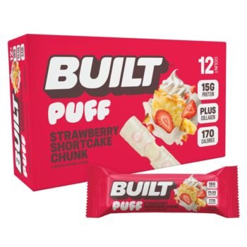 BUILT PUFF Strawberry Shortcake | 12 Sticks, 15g Protein, No Guilt