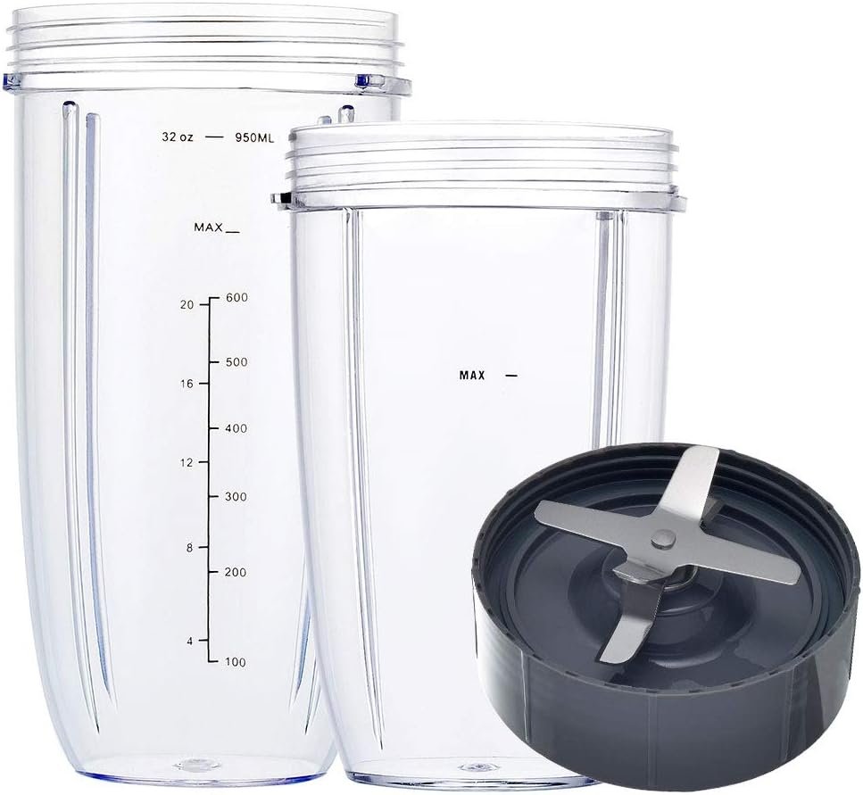 Juicer Blender Pitcher – 33oz Water Milk Cup Holder For Magic Bullet, Fruit and Vegetable Juicer Attachment, Pitcher Jar Plastic Replacement