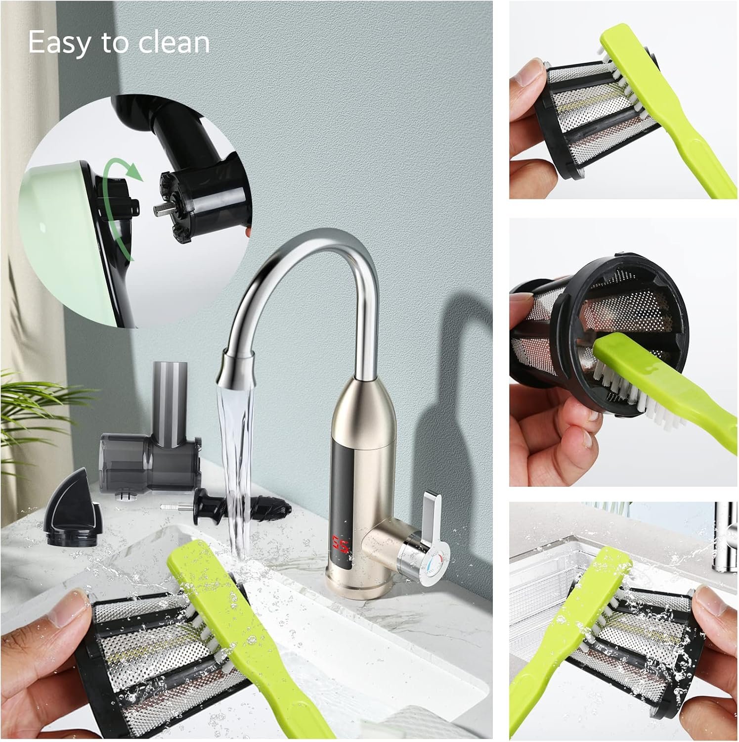 JOCUU ZM1503 Masticating Juicer Attachment Kit with Main Body, Spiral Auger, Filter, Feeding Chut and End Cup Included, Made from Premium BPA Free Materials (Acc 06)