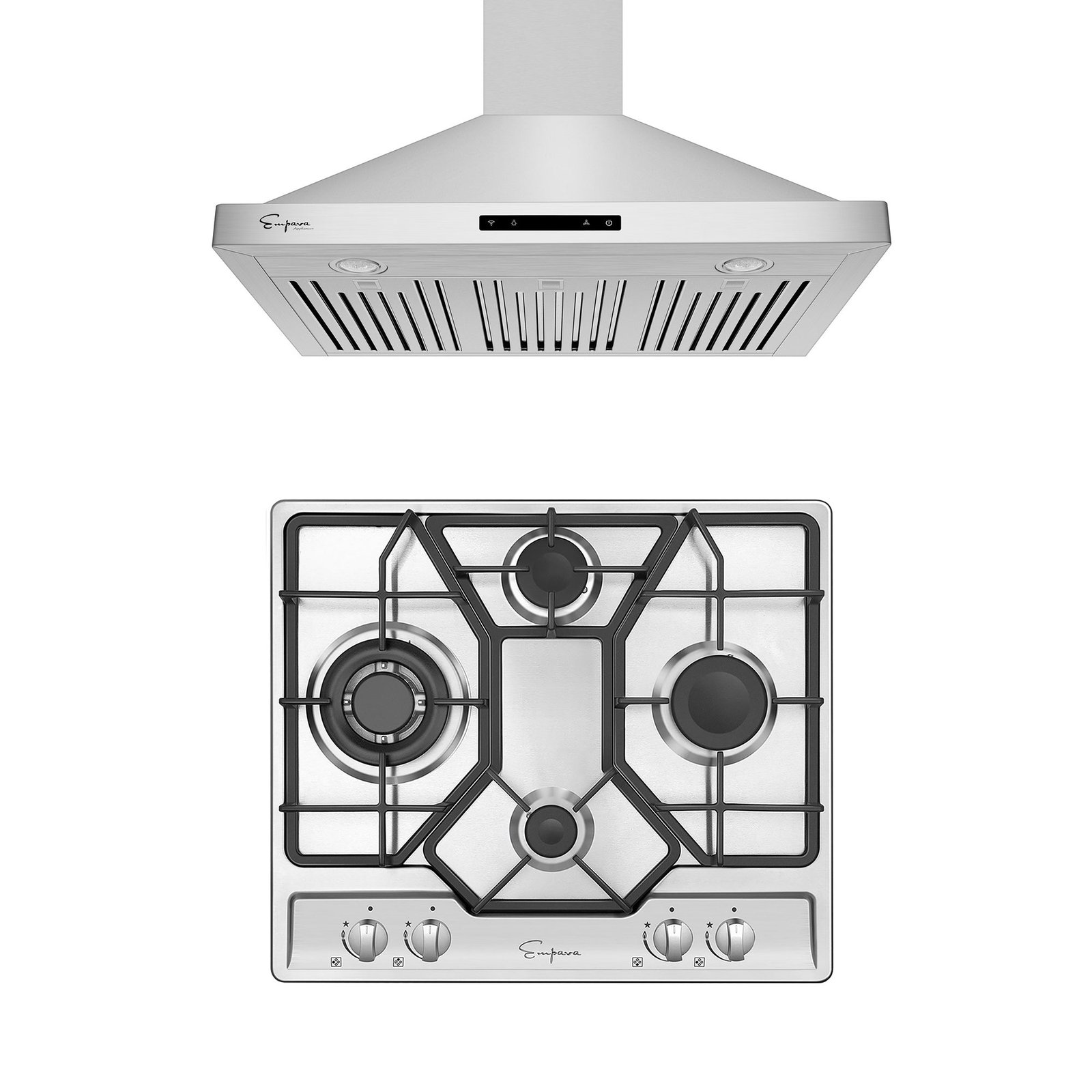 2 Piece Kitchen Appliances Packages w/ 24" Gas Cooktop & 30" Range Hood-24GC4B67A & 30RH03