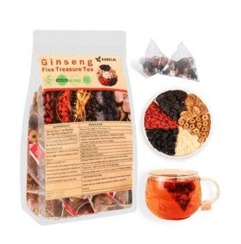 Natural Ginseng Five Treasure Kidney Tea Organic Herbal Detox Drink for Men Women 90 Cups