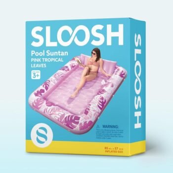 Sloosh-L/XL Inflatable Tanning Pool Lounge Float With Cup Holder, 70“X46”/85″ x 57″ Extra Large Pool Floats Adult with Pillow, 4 in 1 Suntan Tub Raft Floatie, Sunbathing Bed Lounge for Water Blow Up Kids Ball Pit Party Gifts