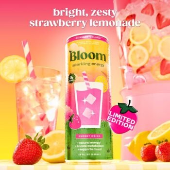 Limited Summer Splash Sparkling Energy Drink | Zero Sugar, 180mg Caffeine, Antioxidants, 12oz 12‑Pack