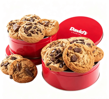 David’s Cookies Decadent Triple Chocolate made with mini Hershey’s Kisses and Reese’s Peanut Butter Cup Cookies Tin – 2 Count